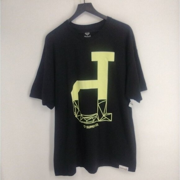 NWT Diamond Supply Co. Lowercase d Logo Yellow & Black Skate T-Shirt Mens 2XL - Picture 1 of 6